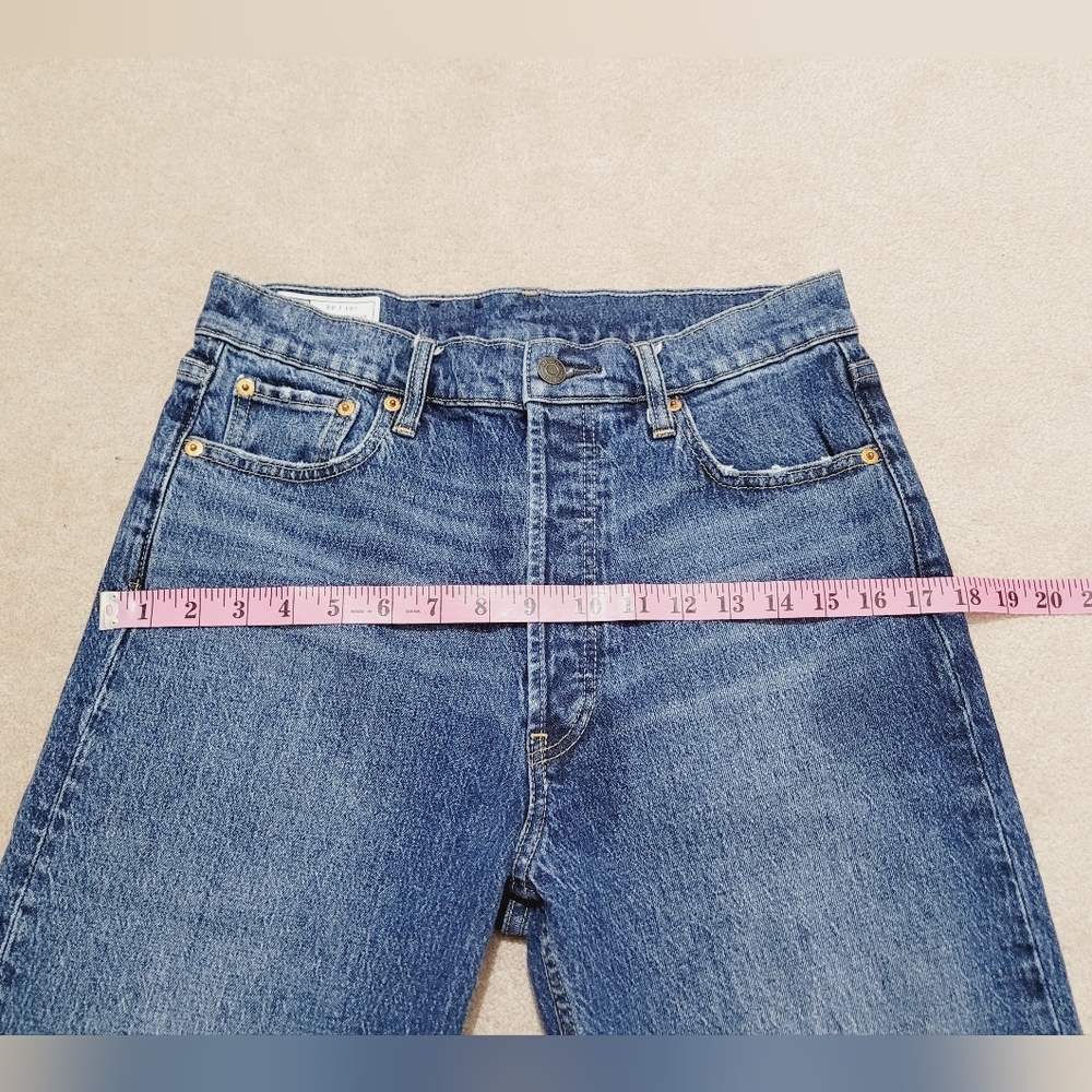 GAP Cheeky Straight High Rise Jeans Women’s 30 Tall Button Fly Cuffed Stretch - Picture 8 of 14